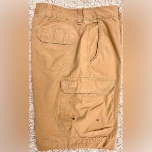 Men’s Pure Stuff Warm Tan Cargo Bermuda Shorts 6 Pockets 100% Cotton Canvas 36